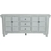 Vanna 78" 4 Door 3 Drawer Media Credenza Sideboard in Weathered Soft Blue