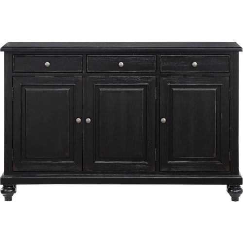 Aldridge 55.5" 3 Door 3 Drawer Sideboard Credenza in Distressed Black