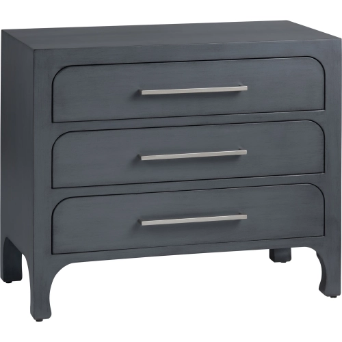 Langford 3 Drawer Accent Chest in Warm Blue & Brushed Nickel