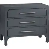 Langford 3 Drawer Accent Chest in Warm Blue & Brushed Nickel