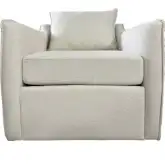 Brooks Swivel Accent Chair in Cream Ivory Boucle Fabric