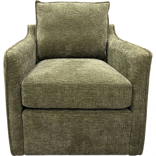 Miles Channel Tufted Accent Chair in Green Fabric