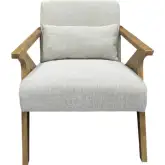 Vance Accent Chair in Sand Linen Fabric & Wood