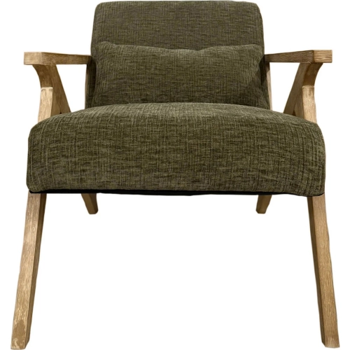 Wren Accent Chair in Green Fabric & Wood