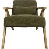 Wren Accent Chair in Green Fabric & Wood