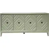 Oliver 4 Door Media Credenza Sideboard in Green Wood