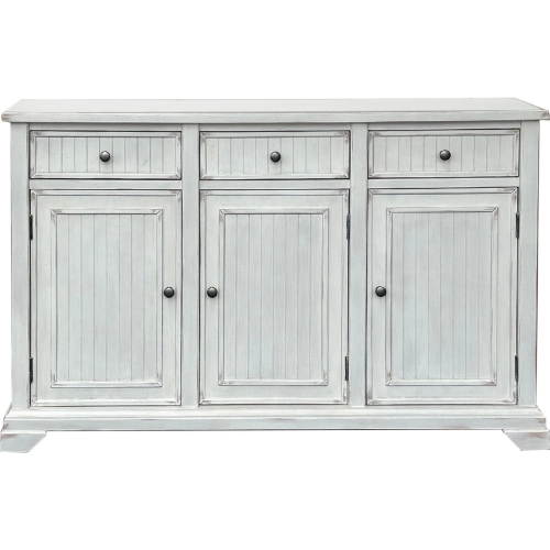 Lacey 55.5" 3 Door 3 Drawer Sideboard Credenza in Distressed White