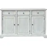 Lacey 55.5" 3 Door 3 Drawer Sideboard Credenza in Distressed White