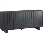 Dylan 74" 4 Door TV Stand Media Credenza Sideboard in Black Wood