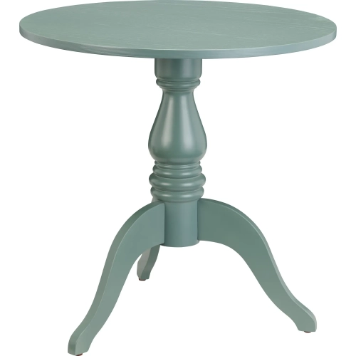 Emerson 22" Round End Table in Teal Green Wood