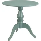 Emerson 22" Round End Table in Teal Green Wood