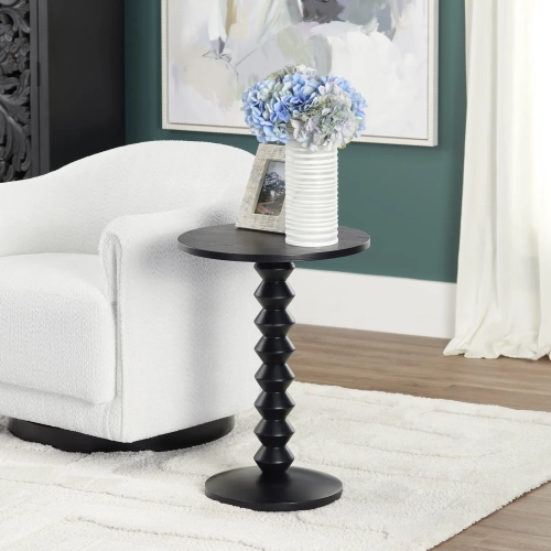 Taylor 18" Round End Table in Black Wood