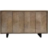 Vincent 63" 4 Door Media Credenza Sideboard in Brown Wood
