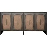 Santoro 70" 4 Door Media Credenza Sideboard in Brown Wood