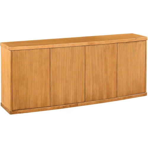 Callie 80" 4 Door Media Credenza Sideboard in Distressed Tan Wood