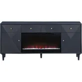 Arvada 72" Fireplace Sideboard Credenza in Navy Blue Wood