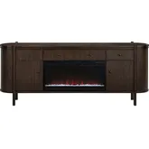 Crestview 87"W 2 Door 2 Drawer Fireplace Sideboard Cherry Brown Wood