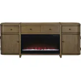 Crestview 75"W 2 Door 2 Drawer Fireplace Sideboard in Brown Wood