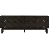Nico 95"W 4 Door Credenza Sideboard in Brown Wood