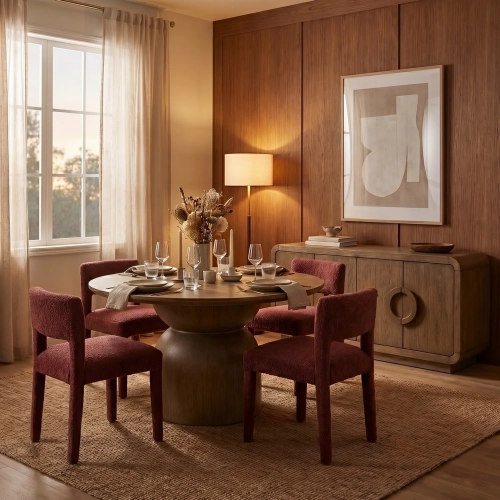 Luca 80"W 4 Door Credenza Sideboard in Brown Wood
