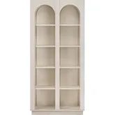 Alina 77"H 5 Shelf Bookcase in White Washed Cream Wood