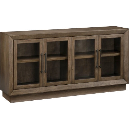 Carver 72"W 4 Door Credenza Sideboard in Brown Wood