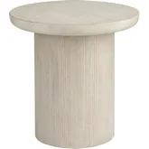 Marisol 22" Round End Table in Cream Wood