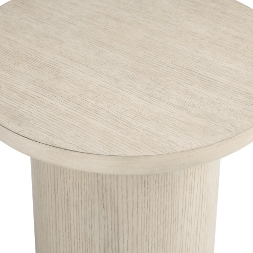 Marisol 22" Round End Table in Cream Wood