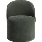 Fairfax Swivel Dining Chairs with Castors in Green Boucle Performance Fabric (Set of 2)