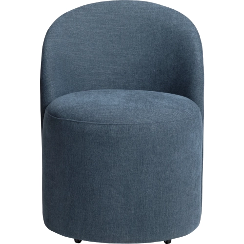 Fairfax Swivel Dining Chairs w/ Castors in Blue Performance Chenille Fabric (Set of 2)