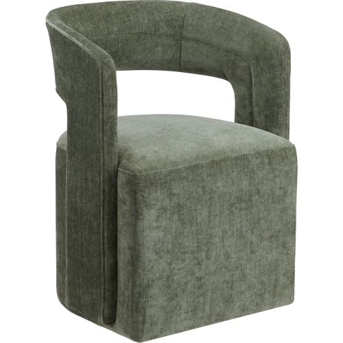 Napa Dining Chair in Warm Pine Green Fabric (Set of 2)