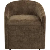 Milan Curved Dining Chair in Chocolate Brown Fabric (Set of 2)