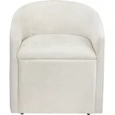 Milan Curved Dining Chair in Beige Fabric (Set of 2)