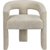 Florence Dining Arm Chair in Oatmeal Fabric (Set of 2)