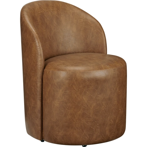 Fairfax Dining Chair in Warm Brown Vegan Leather (Set of 2)