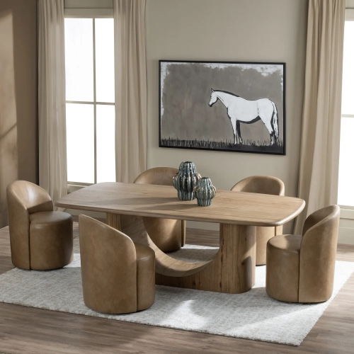 Fairfax Dining Chair in Light Brown Vegan Leather (Set of 2)