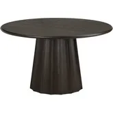 Calloway 52.75" Round Dining Table in Dark Brown Wood