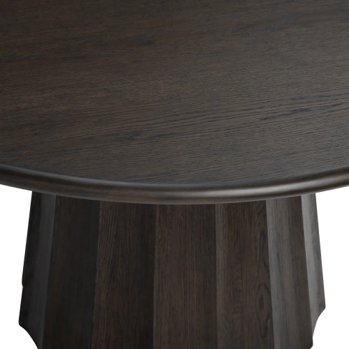 Calloway 52.75" Round Dining Table in Dark Brown Wood