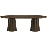Calloway 95.75"W Oval Dining Table in Brown Wood
