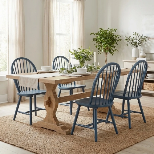 Saddle Creek 90"W Dining Table in Tan Wood