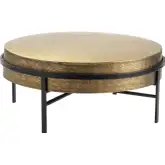 Hudson Cocktail Coffee Table in Textured Brass & Black Metal