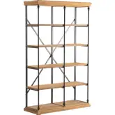 La Salle 48" Bookcase in Wood & Black Iron