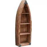 Mountain View Boat Shaped Etagere Bookcase in Wood