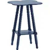 Bar Harbor Clover Shaped End Table in Deep Blue Wood