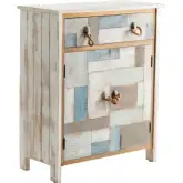 South Shore 2 Door 1 Drawer Cabinet in Distressed Multicolor Wood