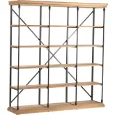 La Salle 72" Bookcase in Wood & Black Iron