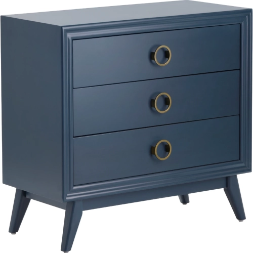 Pomeroy 3 Drawer Chest in Navy Blue Wood