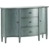 Abigail 54" 3 Drawer 2 Door Credenza Sideboard in Distressed Blue
