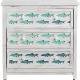 Hilton Head 3 Drawer Chest in Washed Wood & Blue
