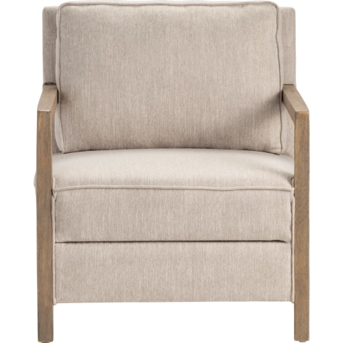 Maxwell Accent Chair in Beige Fabric & Wood